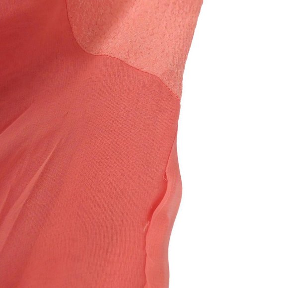 Vintage Victorias Secret Lingerie Chemise Cami Ruffle Sheer Peach Lace S - Picture 8 of 8